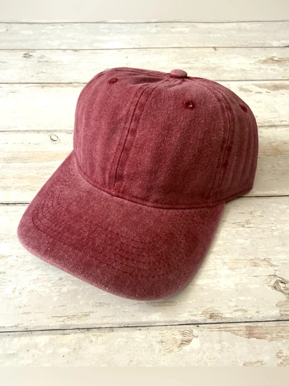 Madewell 100% Cotton Washed Red Maroon Baseball Hat Unisex Womens Caps NEW